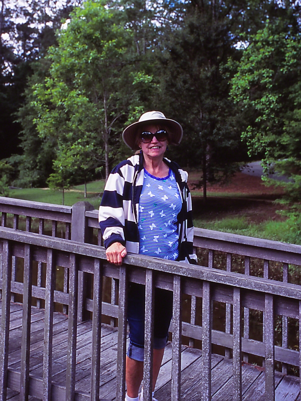 Sylbie Yon on Bridge photographed by Jeff Zablow at Lockerly Botanical Gardens, Millidgeville, Georgia